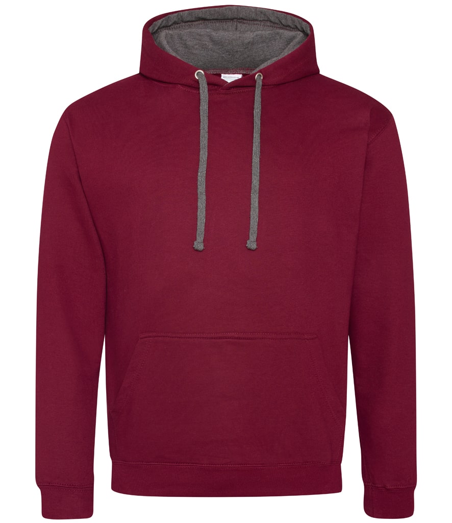 Buy burgundy-charcoal College Varsity Hoodie - JH003