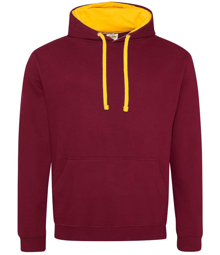 Buy burgundy-gold College Varsity Hoodie - JH003