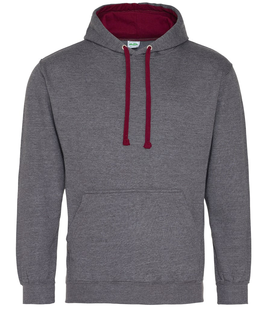 Buy charcoal-burgundy College Varsity Hoodie - JH003