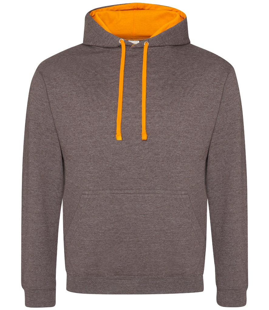 Buy charcoal-orange-crush College Varsity Hoodie - JH003