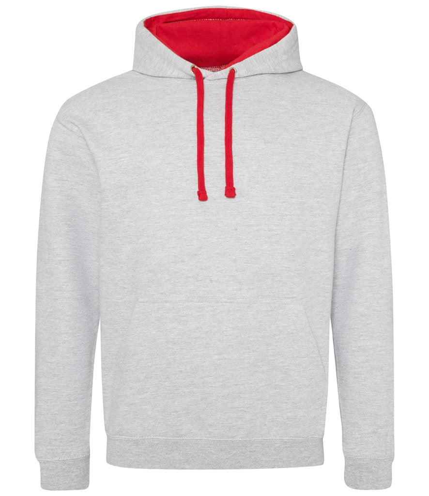 Buy heather-grey-fire-red College Varsity Hoodie - JH003