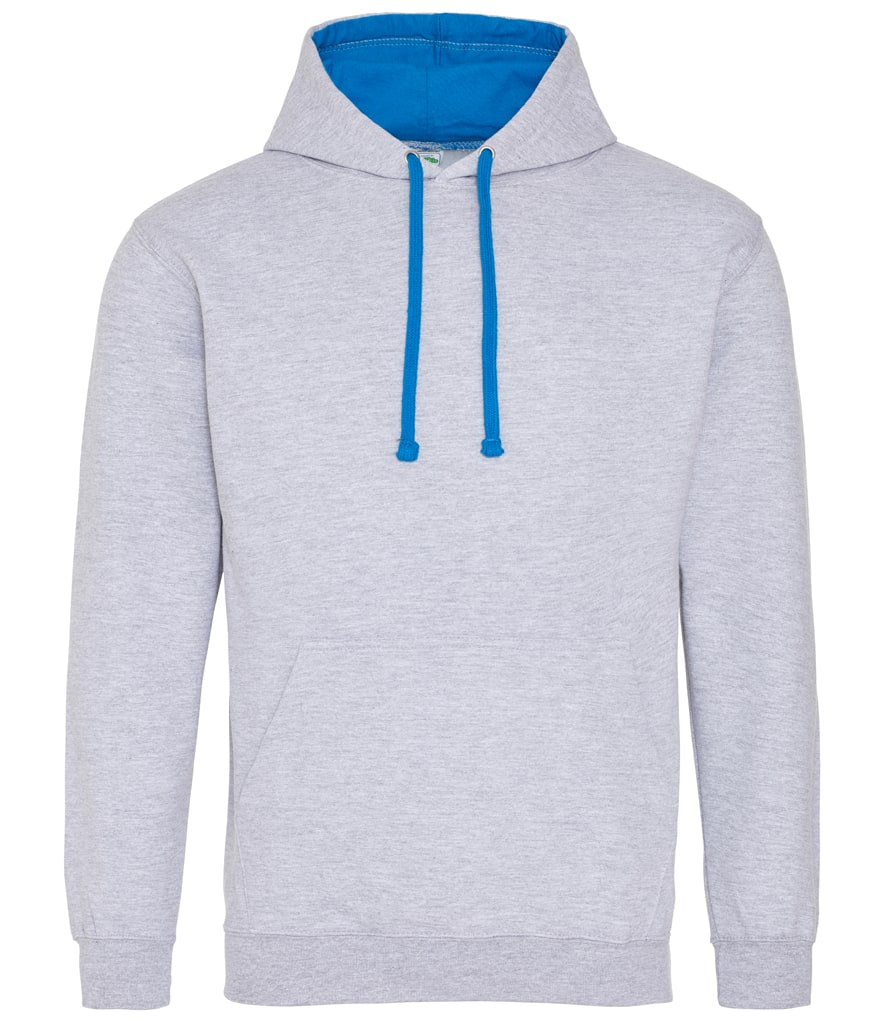 Buy heather-grey-sapphire-blue College Varsity Hoodie - JH003