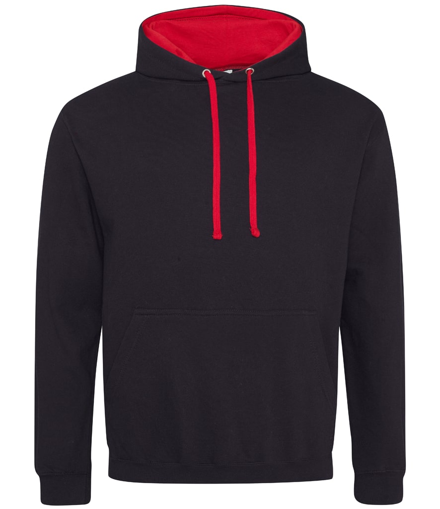 Buy jet-black-fire-red College Varsity Hoodie - JH003