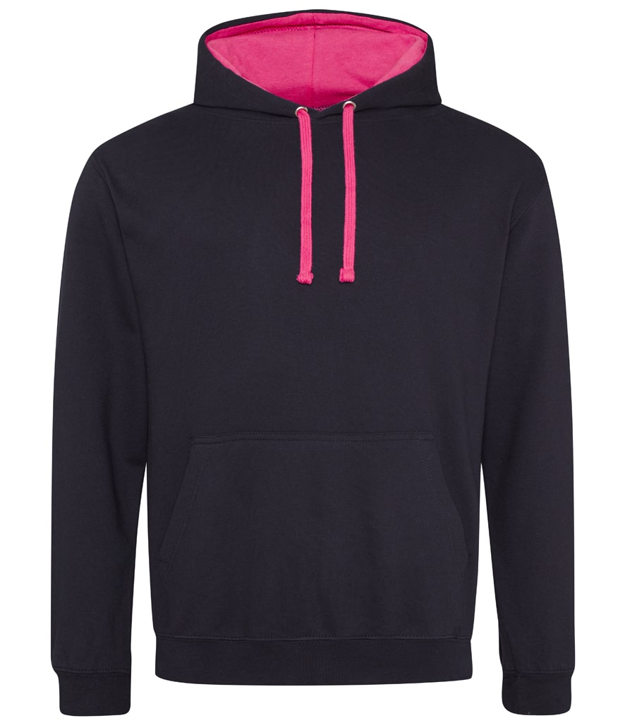 Buy jet-black-hot-pink College Varsity Hoodie - JH003