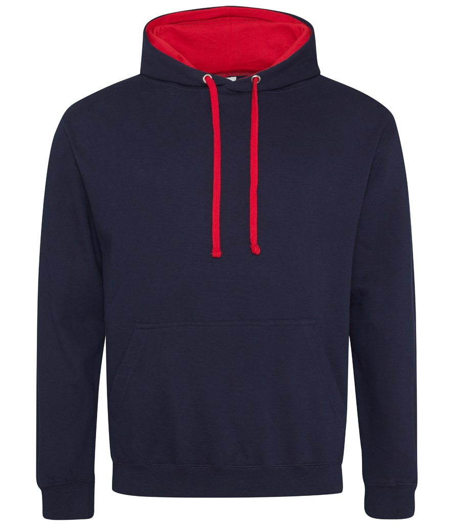 Buy new-french-navy-fire-red College Varsity Hoodie - JH003