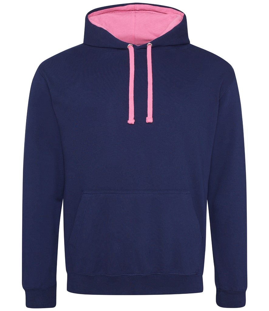 Buy oxford-navy-candyfloss-pink College Varsity Hoodie - JH003