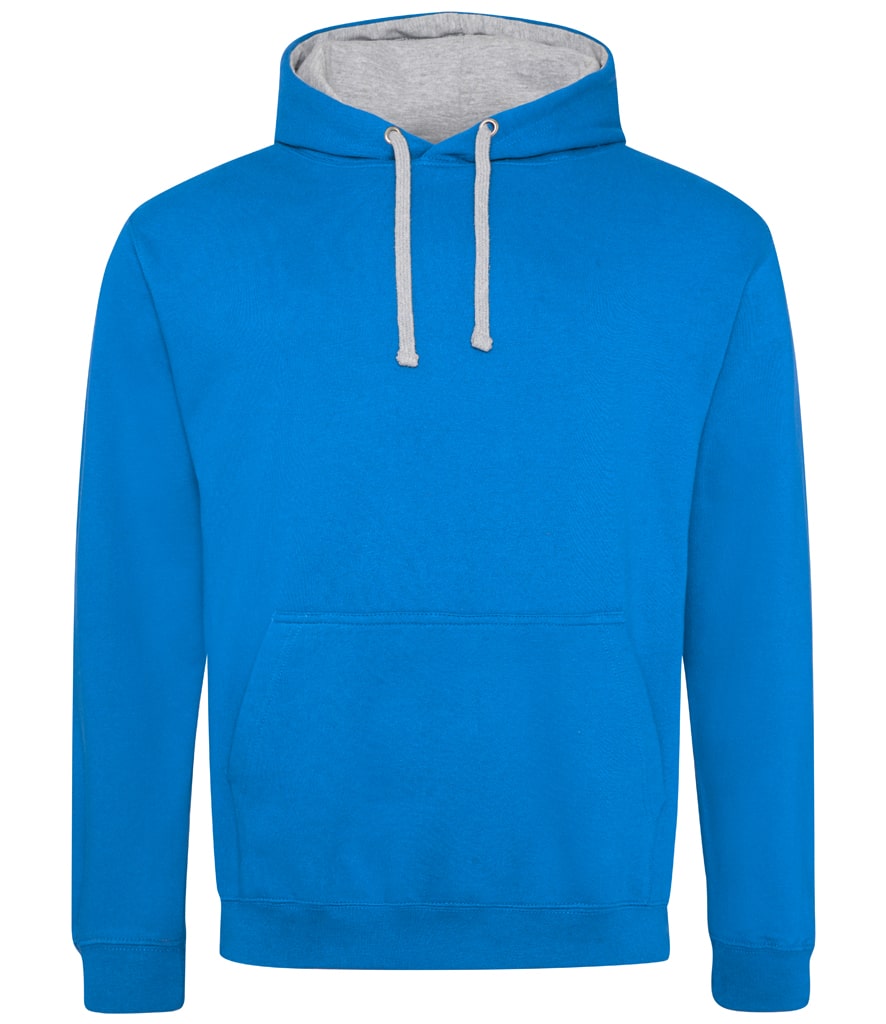 Buy sapphire-blue-heather-grey College Varsity Hoodie - JH003